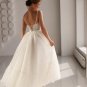 A Line Sweetheart Spaghetti Straps Dot Tulle Bridal Gown