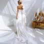 One Shoudler Crisp Bow Sheath Wedding Gowns Simple A Pleated Luxe Satin Bridal Dress
