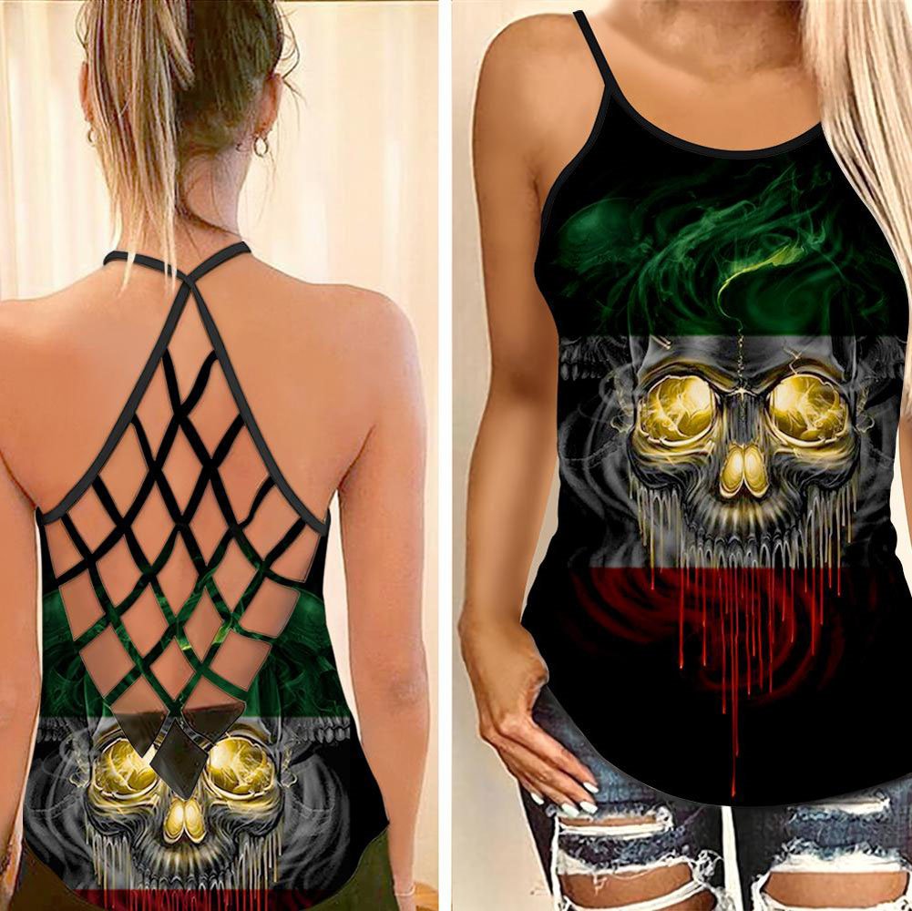 Women's Criss Cross Open Back Camisole Nordrhein Westfalen Custom Tank Top Plus Size