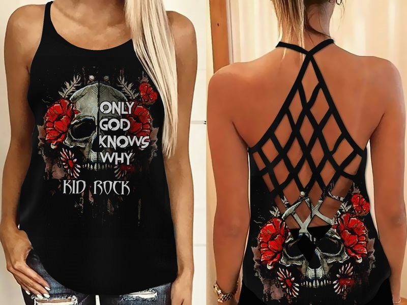 Women's Criss Cross Open Back Camisole OGKW  Custom Tank Top Plus Size