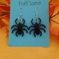 Wooden Black Spider Earrings