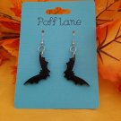 Wooden Black Bat Earrings