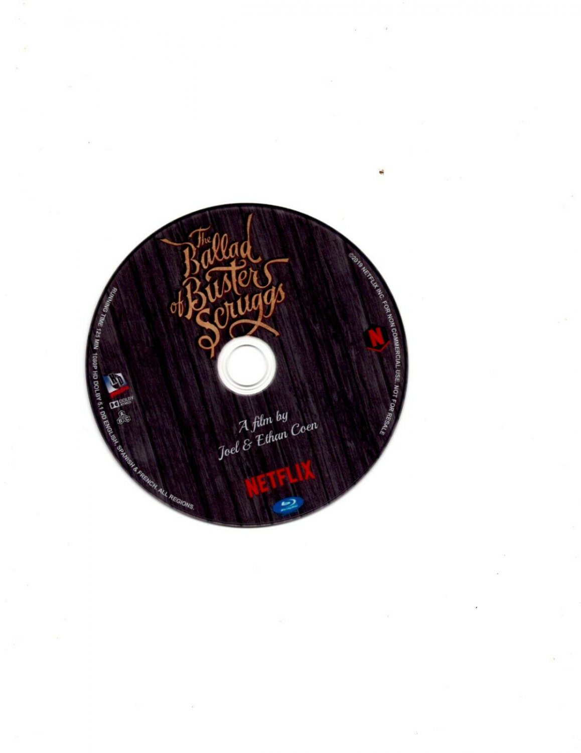 The Ballad Of Buster Scruggs [2019 Bluray] Joel & Ethan Coen / REGION ABC