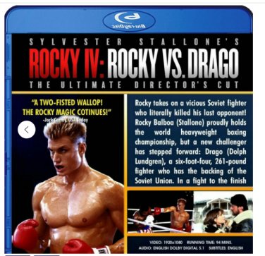 Rocky IV: Rocky Vs Drago Blu-Ray [1985 / 2021] The Ultimate Director's ...