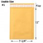 Size #1 (7.25" x 11" ) 100 Kraft Bubble Mailers Padded Envelope /Free Shipping