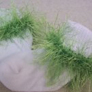 Christmas Lime Green Fur Trimmed Hand Crocheted Socks