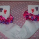 Valentine Girls Custom Beaded Crocheted Socks Pink and Purple-Ladies Sizes Available