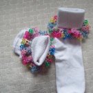 Custom Spring Rainbow Crocheted Beaded Bobby Socks Pink