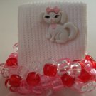 Pink and Red Puppy Dog Beaded Crocheted Socks