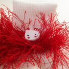 Fluffy Red Hello Kitty Crocheted Bobby Socks