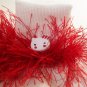 Fluffy Red Hello Kitty Crocheted Bobby Socks