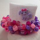 Pink and Purple Puppy Dog Beaded Crocheted Socks