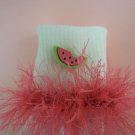 Furry Pink Watermelon Fluffy Girl's Crocheted Socks
