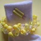 Yellow Popsicle Ice Cream Beaded Crocheted Socks