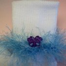 Furry Blue Butterfly Dream Fluffy Girl's Crocheted Socks