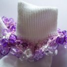 Purple Plaid Crocheted Beaded Bobby Socks Pink