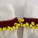 Burgandy and Yellow  Cheerleading/School Spirit Beaded Bobby Socks