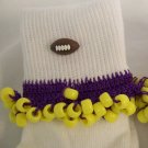 Purple and Yellow Football Spirit Beaded Bobby Socks