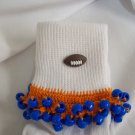 Orange and Royal Blue Football Spirit Beaded Bobby Socks