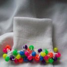 Neon Fringe  Girls Custom Beaded Crocheted Socks