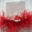 Furry Red Santa Hat Crocheted Bobby Socks