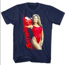 Baywatch Carmen Electra Men's T Shirt TV Beach Babe Lifeguard Lani McKenzi Navy