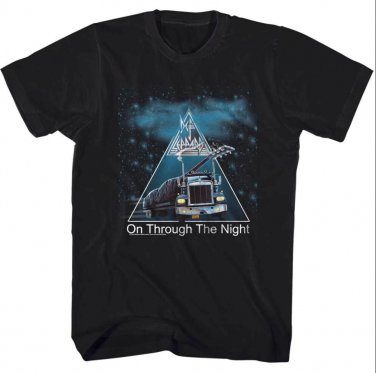 Def Leppard On Through The Night Album Cover Men's T Shirt Rock Band Tour Merch