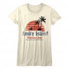 Jaws Shark Amity Island Sunset Womens T Shirt Welcomes You Enjoy Movie Merch Top