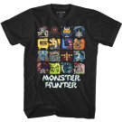 Monster Hunter Beast Symbols Men's T Shirt RPG Combat Gamer Capcom Mystery Black