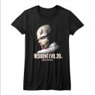 Resident Evil 20th Anniversary Womens T Shirt Zombie Head Gamer Capcom Black Top