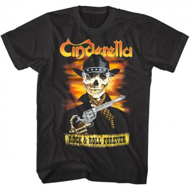 Cinderella Rock & Roll Forever Album Cover Art Cowboy Skeleton Men's T Shirt
