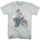 Popeye The Sailorman Vintage Motorcycle Men's T Shirt Biker Gang Cartoon Comic