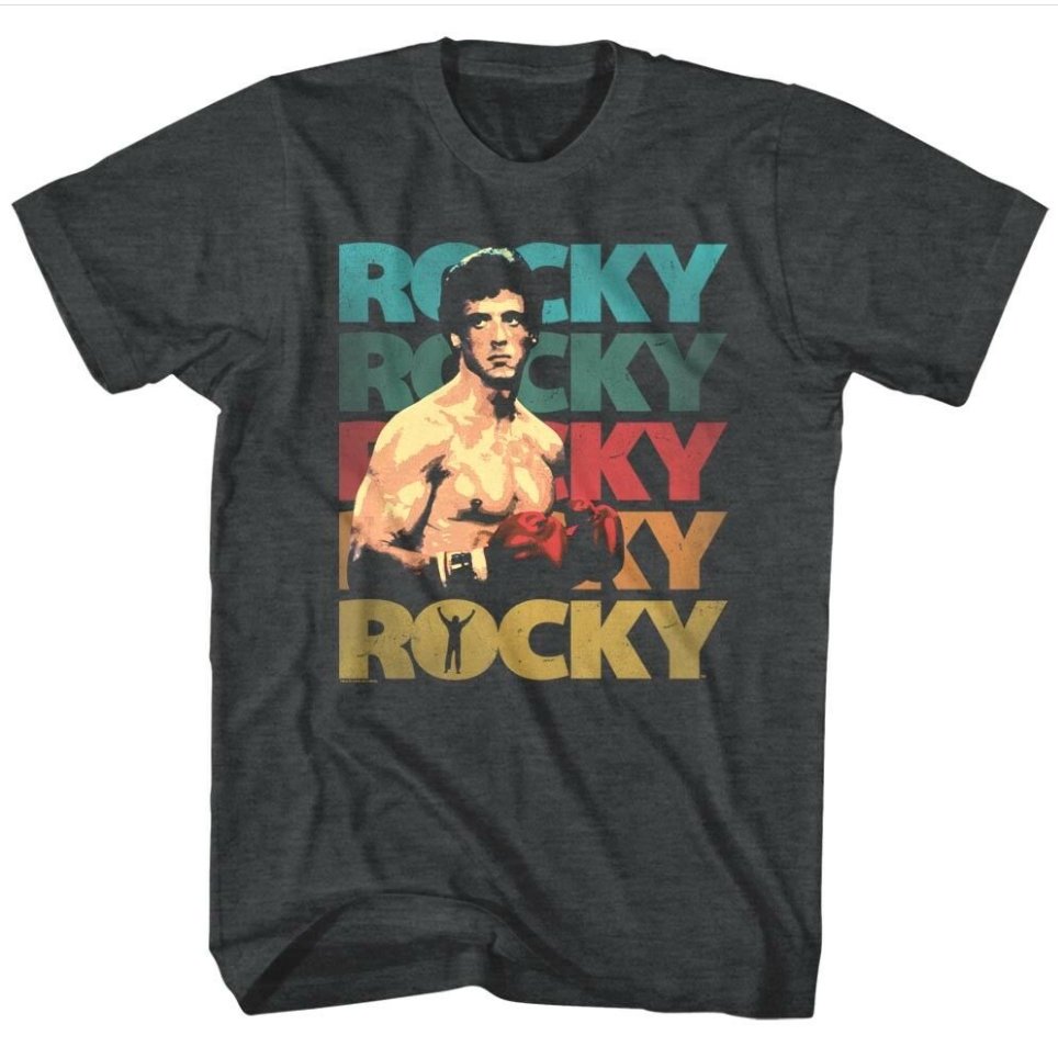 Rocky Balboa Boxing Pose 70's Retro Fade Men's T Shirt Champion ...