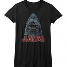 Jaws Bedazzled Look Shark Attack Women's T Shirt Bite Spielberg Movie Merch Top