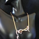Necklace Snake Shape Clear CZ Choker Chain 18k Real Gold Plate #97