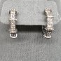 Earrings 18k White Gold Filled Zircon Hoops #311 USA Seller
