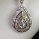 Necklace Water Drop Pear Shape Zircon Titanium Plated #328 USA Seller
