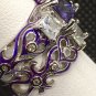 Ring Set Wedding Engagement Purple Princess Cut and Clear Stone #3 USA Seller