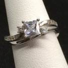 Ring Set Wedding Engagement White CZ #17 USA Seller