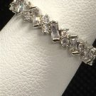 Ring Full Band of Rhinestones 925 Silver #52 USA Seller