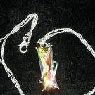 Natural Fire Rainbow Topaz Necklace #72 USA Seller