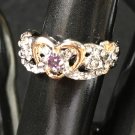 Ring Engagement Promise Heart Shaped Two Tone Ring #79 USA Seller Ring Engagement Promise Heart Shaped Two Tone Ring #79 USA Seller