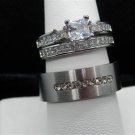 Rings Wedding, Engagement Couples Set CZ #84 USA Seller