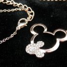 Necklace MM Mouse Shape Rose Gold Plate with Rhinestones #86 USA Seller Necklace MM Mouse Shape Rose Gold Plate with Rhinestones #86 USA Seller