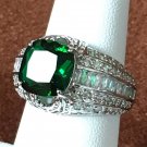 Ring CZ Green 925 Sterling Silver #106 USA Seller. Ring CZ Green 925 Sterling Silver #106 USA Seller.