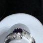 Ring Oval Shape Purple Crystal 925 Sterling Silver #109 USA Seller