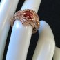 Rings 3 Piece Set 2 Ring Guard 1 Solitary Ruby Red & Crystals #164 #165 #302 USA Seller