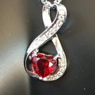 Necklace Heart Shape Red Ruby Infinity Necklace #167 USA Seller Necklace Heart Shape Red Ruby Infinity Necklace #167 USA Seller