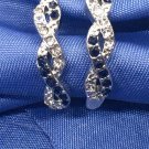 Earrings Twist Geometric Shape Hoop Earrings Crystal #172 USA Seller