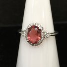 Ring Red Zircon Oval 925 Sterling Ring #201 USA Seller Ring Red Zircon Oval 925 Sterling Ring #201 USA Seller